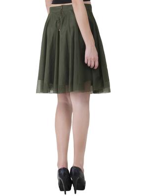 olive tissuenet skater skirts - 14260088 - Standard Image - 3