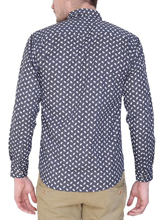 blue cotton casual shirt - 14267179 - Zoom Image - 3