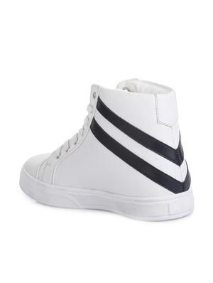 white leatherette lace up sneaker - 14268537 - Standard Image - 3