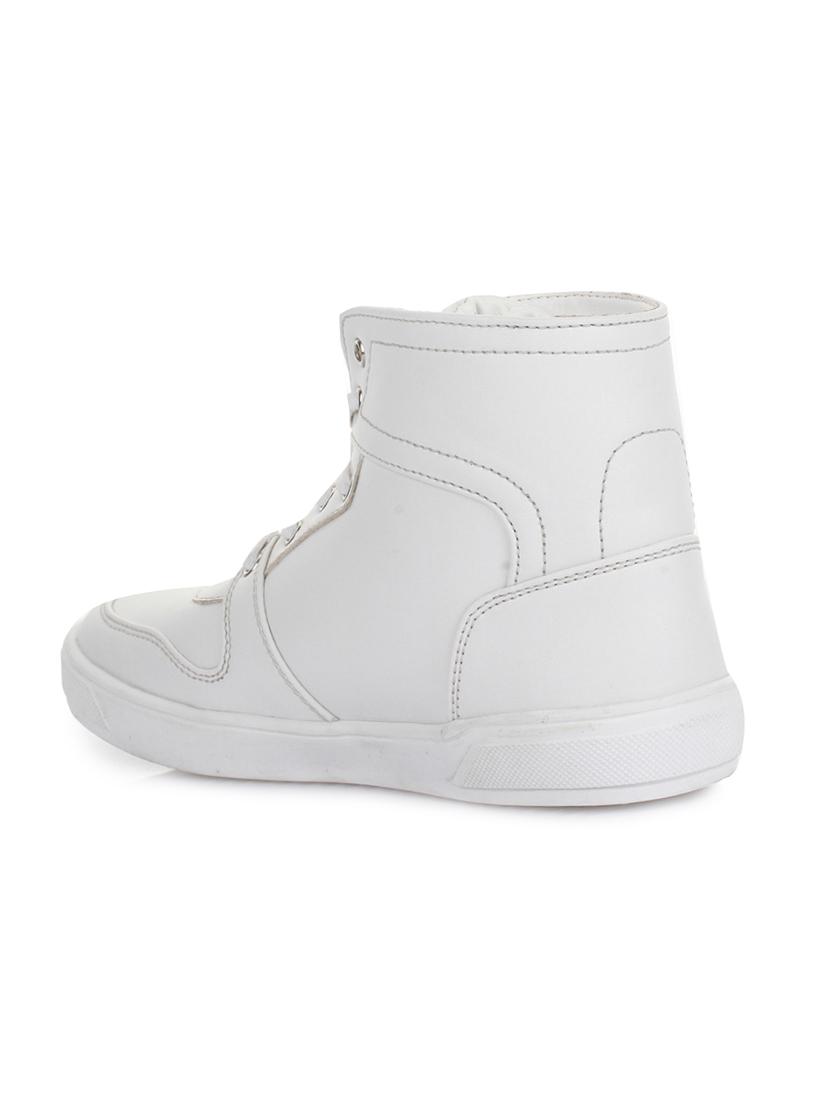white leatherette lace up sneaker - 14268538 - Zoom Image - 3