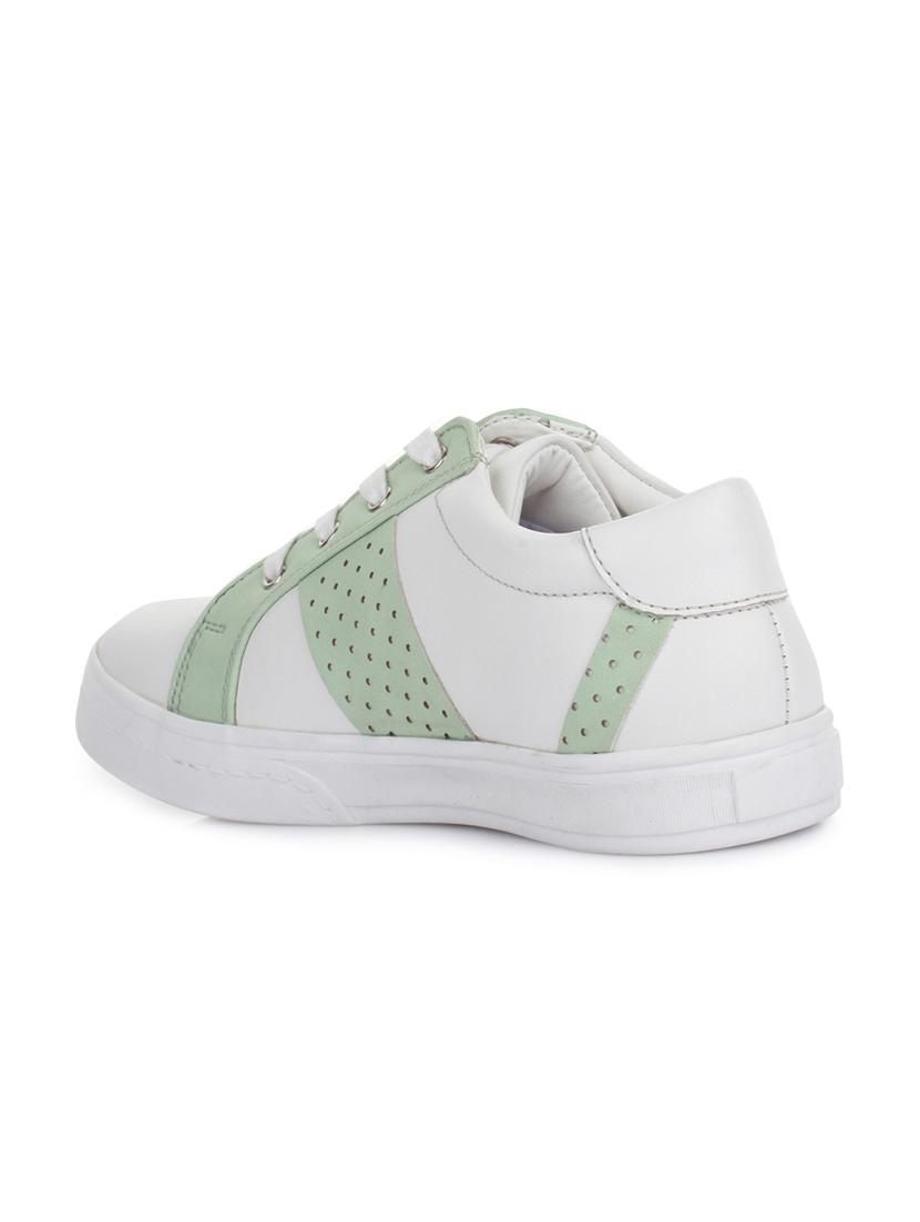 white leatherette lace up sneaker - 14268552 - Zoom Image - 3