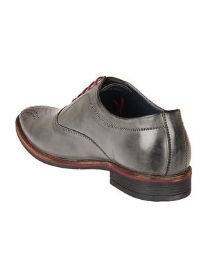 grey Leatherette lace-up oxford - 14268721 - Standard Image - 3