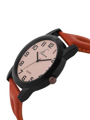 jack klein beige dial brown strap sober analogue wrist watch with brown belt and aviator glasses - 14279151 - Standard Image - 3