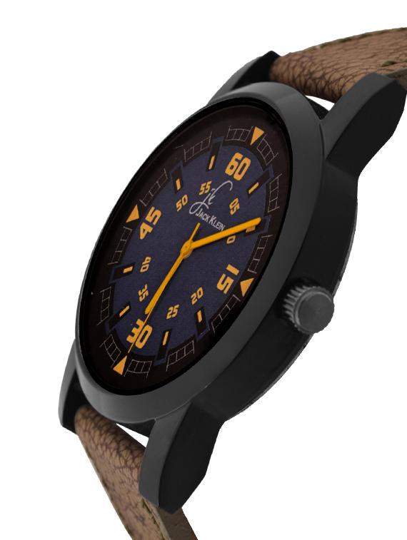 jack klein high quality stylish and funky wrist watch with brown belt and aviator glasses - 14279170 - Zoom Image - 3