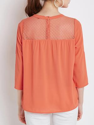 solid orange regular top - 14319667 - Standard Image - 3