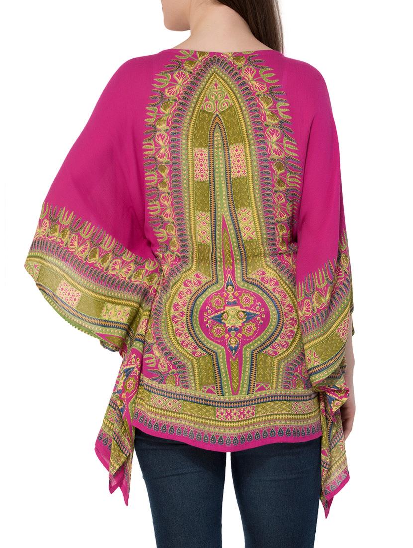 pink kaleidoscope print rayon kaftan - 14319697 - Zoom Image - 3