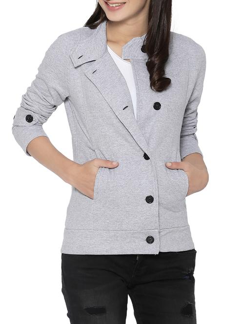 grey cotton jacket - 14320451 - Standard Image - 1