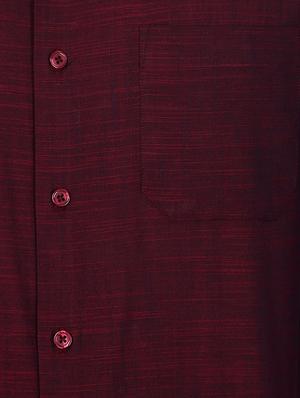 red cotton formal shirt - 14320935 - Standard Image - 3