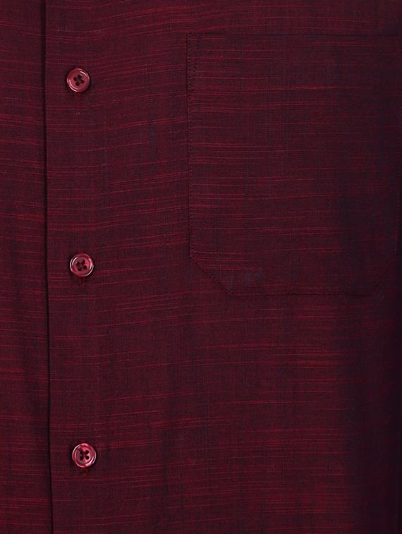 red cotton formal shirt - 14320935 - Zoom Image - 3
