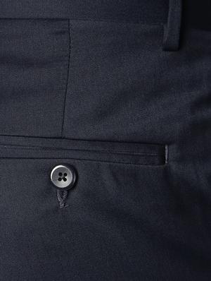 navy blue polyester blend flat front trousers - 14321722 - Standard Image - 3