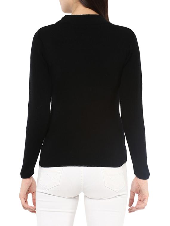 black woollen pullover - 14321779 - Zoom Image - 3