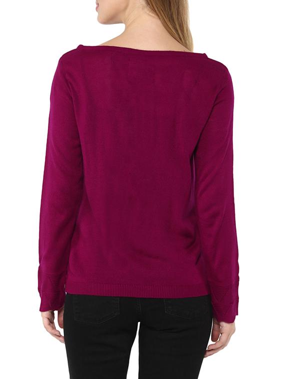 purple woollen pullover - 14321813 - Zoom Image - 3