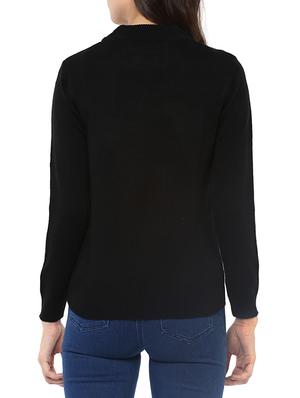 black woollen pullover - 14321823 - Standard Image - 3