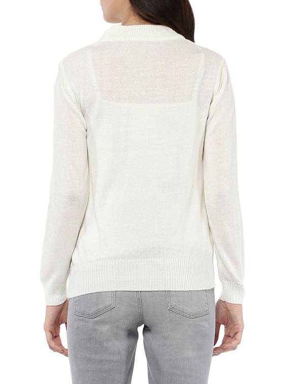white woollen pullover - 14321826 - Zoom Image - 3