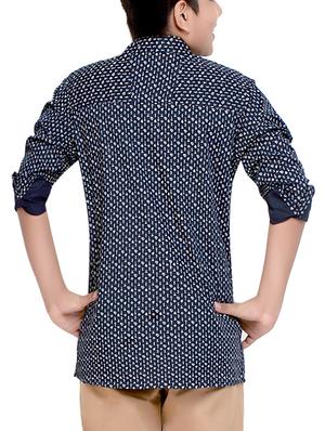 navy blue cotton shirt - 14323476 - Standard Image - 3