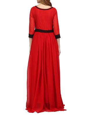 red georgette gown - 14329848 - Standard Image - 3