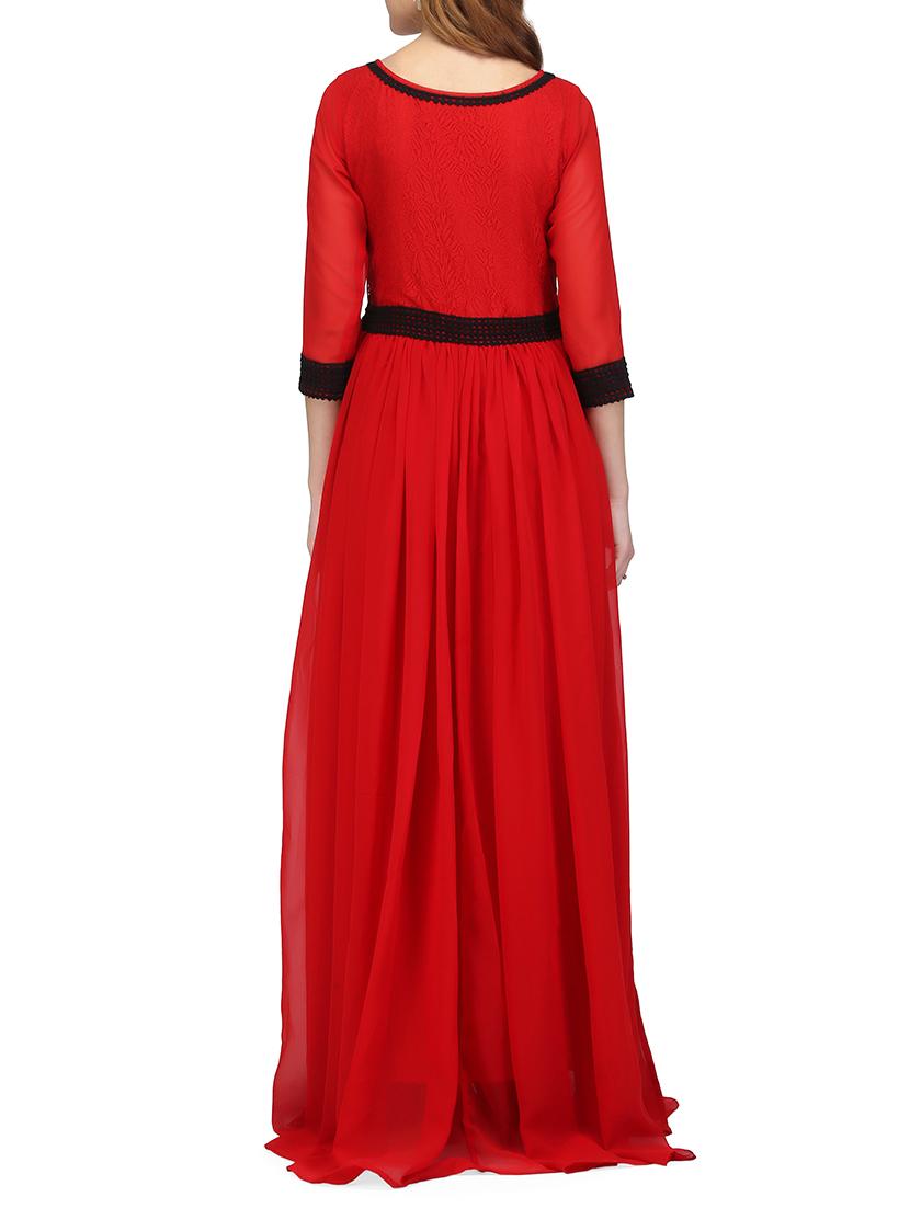 red georgette gown - 14329848 - Zoom Image - 3