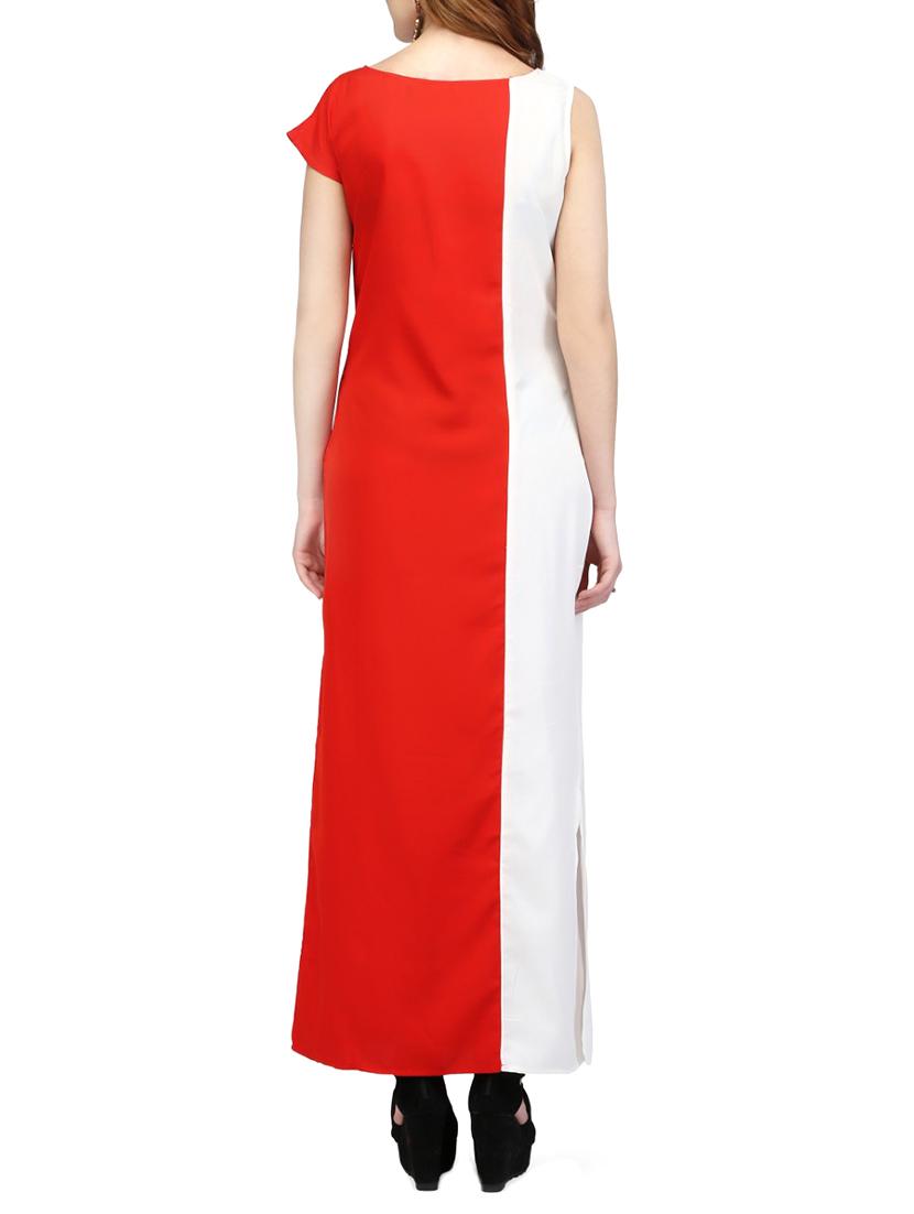 red crepe maxi dress - 14331072 - Zoom Image - 3