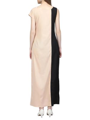 beige crepe maxi dress - 14331076 - Standard Image - 3