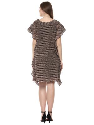 ruffle detail printed a-line dress - 14334461 - Standard Image - 3