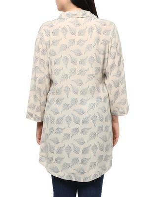 beige printed viscose tunic - 14334507 - Standard Image - 3