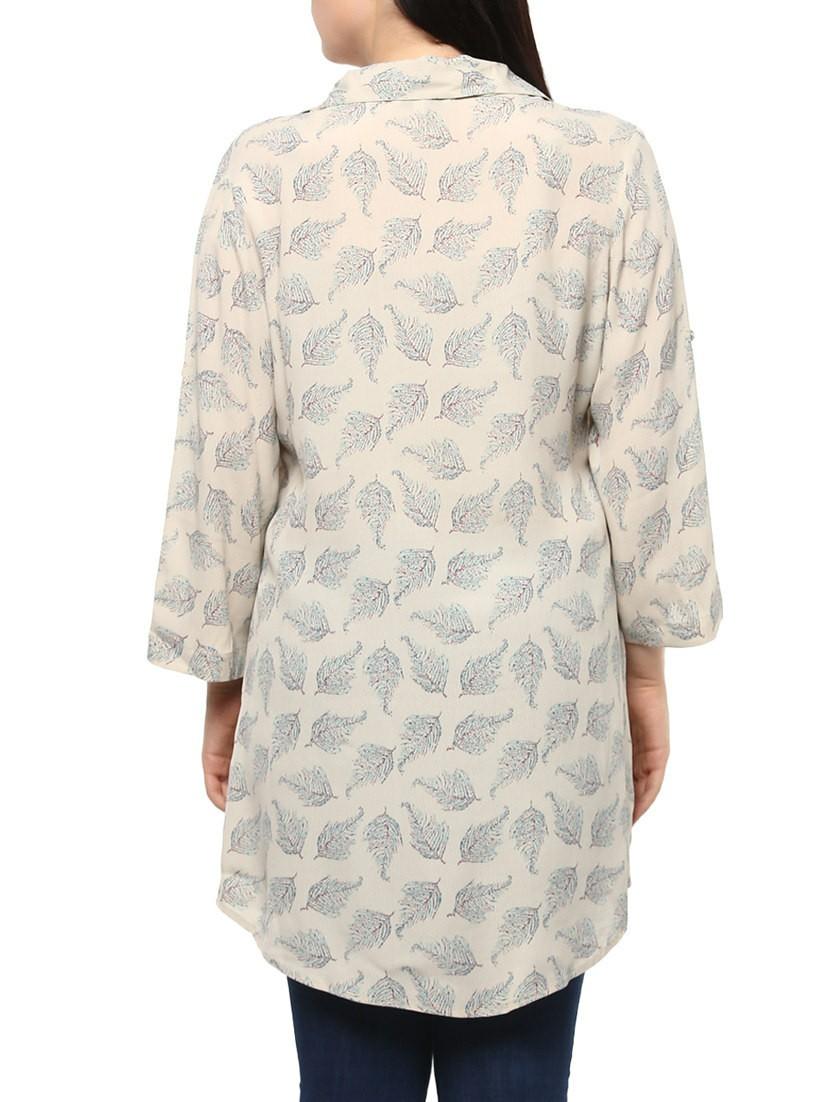 beige printed viscose tunic - 14334507 - Zoom Image - 3