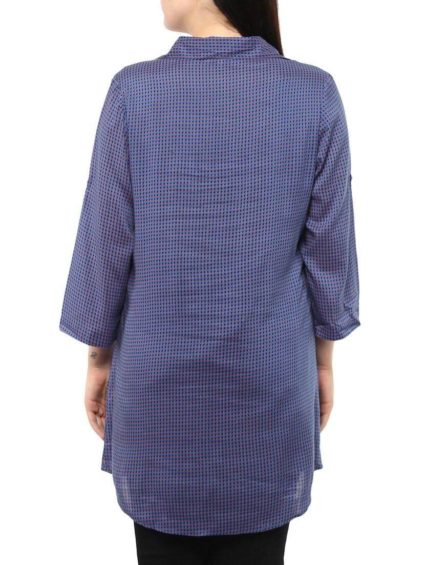 blue printed viscose plus tunic - 14334509 - Zoom Image - 3