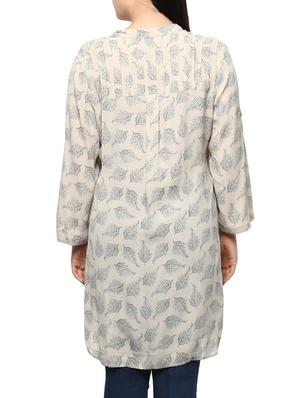 beige printed viscose tunic - 14334515 - Standard Image - 3