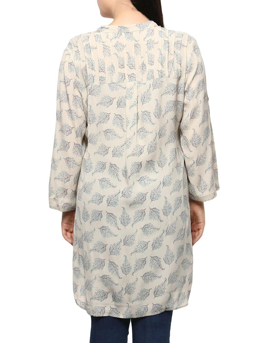 beige printed viscose tunic - 14334515 - Zoom Image - 3