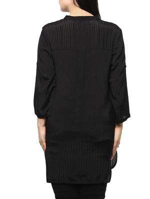 solid black viscose casual tunic - 14334516 - Standard Image - 3