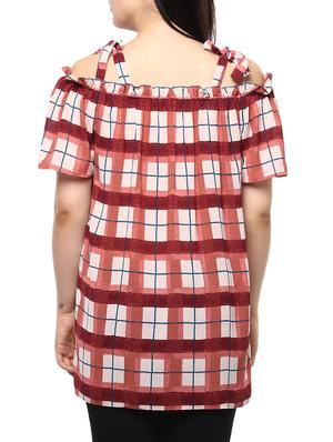 red printed casual top - 14334521 - Standard Image - 3