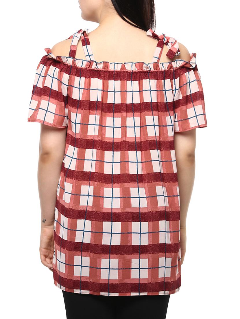 red printed casual top - 14334521 - Zoom Image - 3