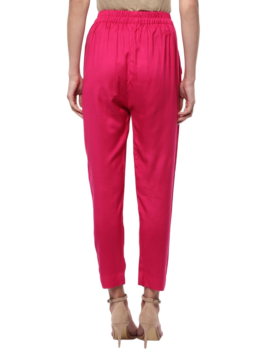 pink rayon flat front trousers pant - 14343733 - Zoom Image - 3