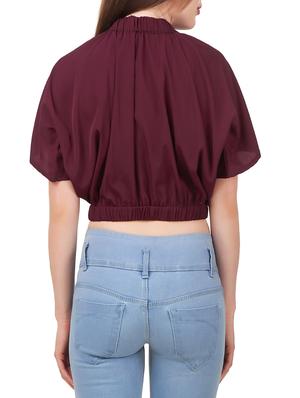 solid maroon crop top - 14346915 - Standard Image - 3