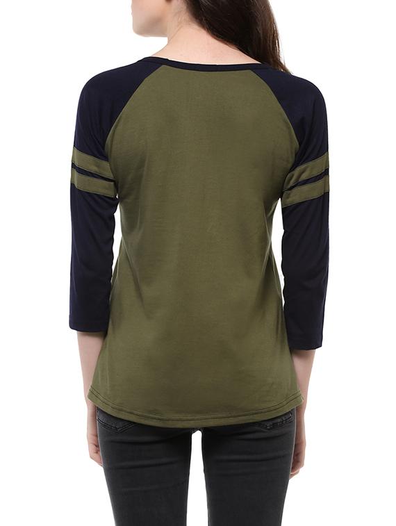 green cotton casual tee - 14347242 - Zoom Image - 3