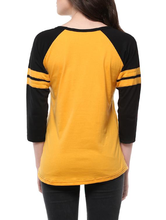 yellow cotton casual tee - 14347243 - Zoom Image - 3
