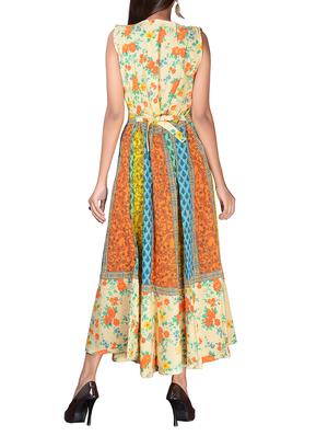 cream cotton flared kurta - 14349742 - Standard Image - 3