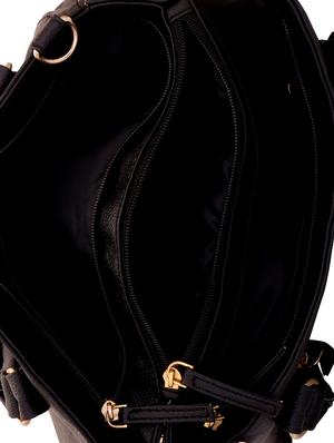 black leatherette regular handbag - 14350223 - Standard Image - 3