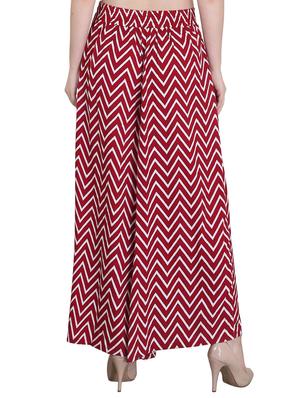 red crepe casual palazzo - 14351829 - Standard Image - 3