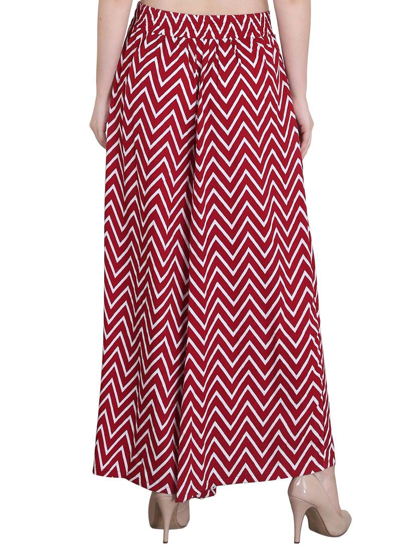 red crepe casual palazzo - 14351829 - Zoom Image - 3