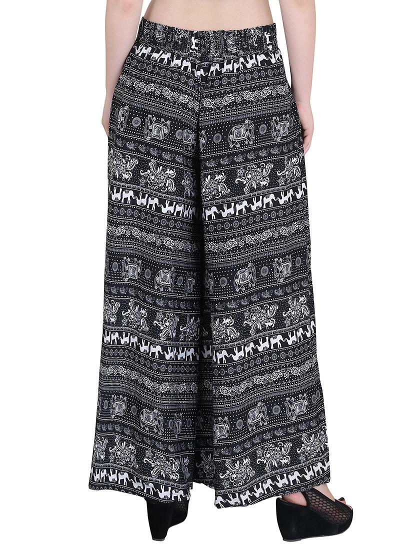 black printed crepe palazzo - 14351840 - Zoom Image - 3