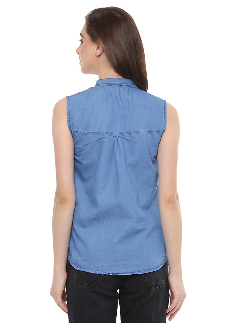 blue denim casual shirt - 14353557 - Zoom Image - 3