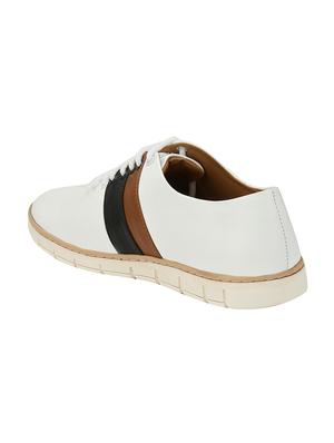 white leatherette lace up sneaker - 14359198 - Standard Image - 3