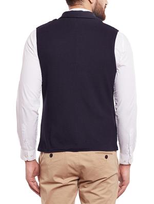 blue cotton waist coat - 14361018 - Standard Image - 3