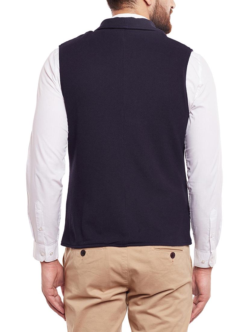 blue cotton waist coat - 14361018 - Zoom Image - 3