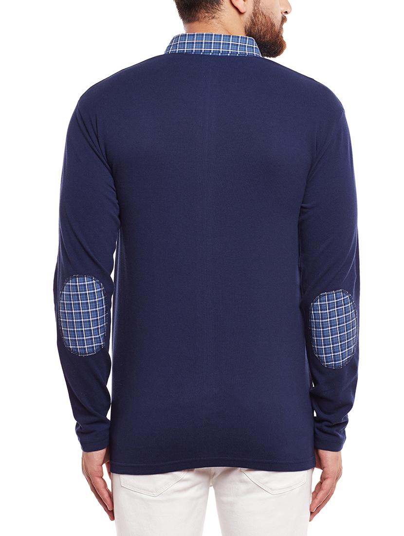 dark blue cotton t-shirt - 14361032 - Zoom Image - 3