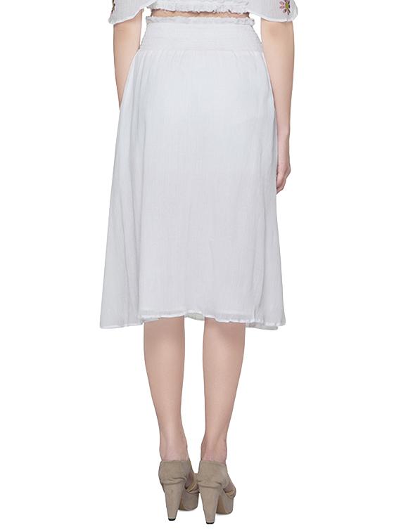white floral embroidered cotton flared skirt - 14361160 - Zoom Image - 3