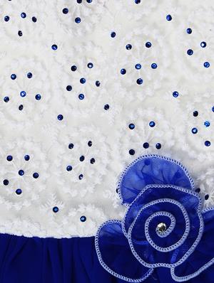 blue cotton embellished frilled frock - 14362879 - Standard Image - 3