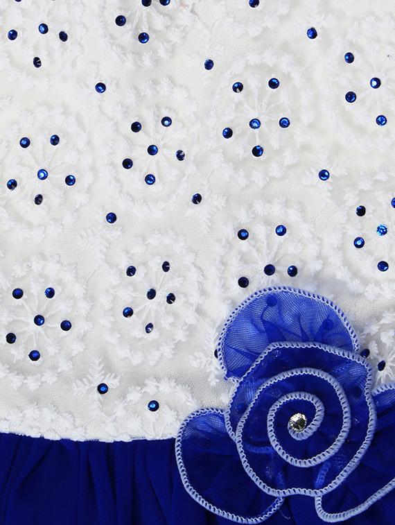 blue cotton embellished frilled frock - 14362879 - Zoom Image - 3