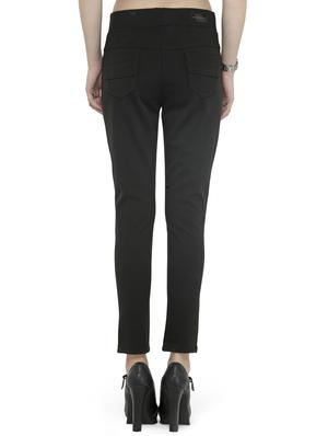 solid black cotton lycra jeggings - 14366628 - Standard Image - 3